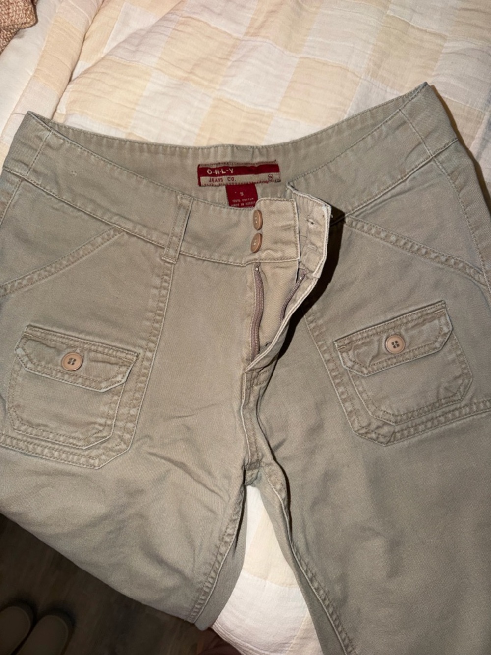Only Beige Cargo-Style Pants